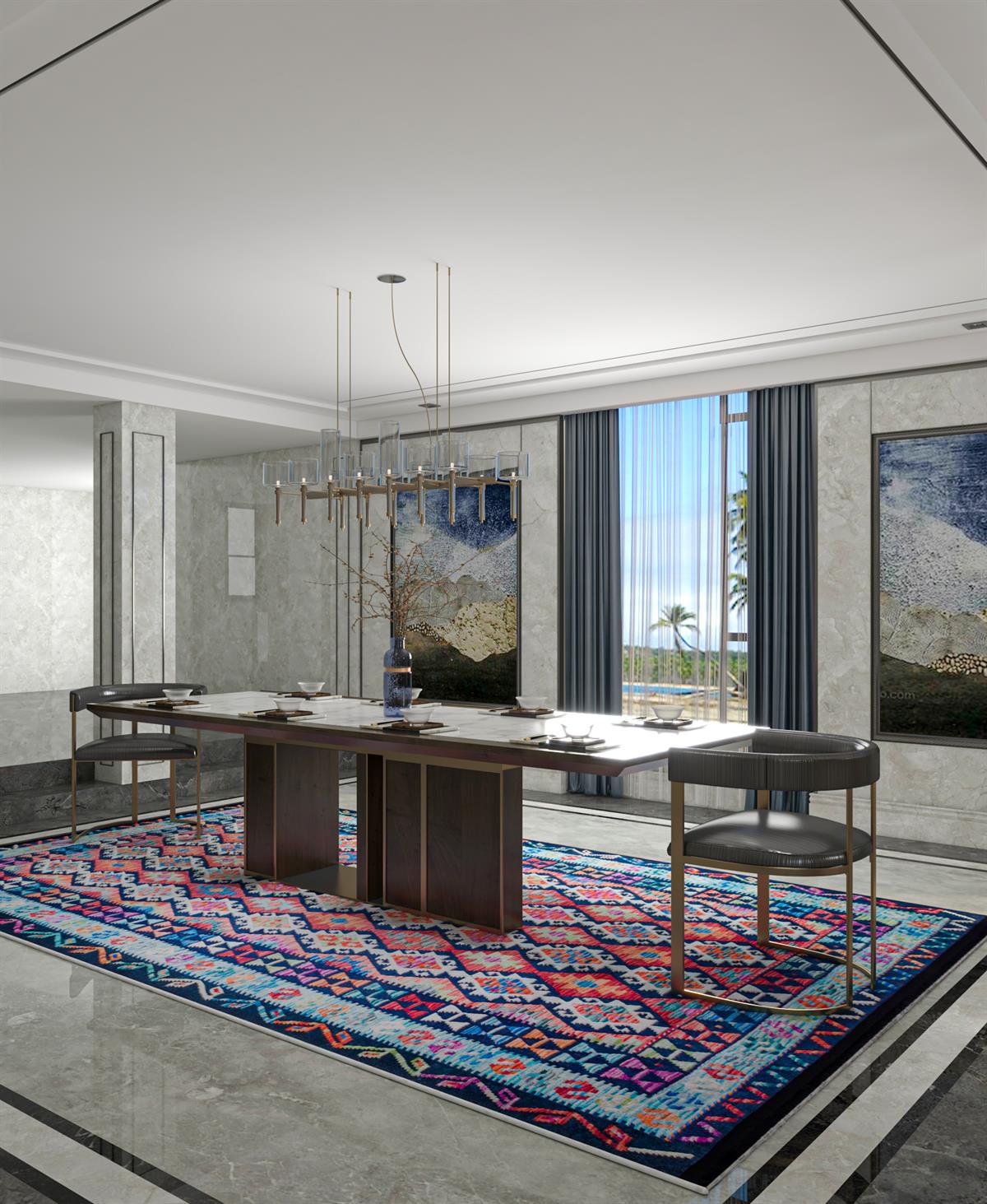 Yıkanabilir Dijital Baskılı Halı Klasik Koleksiyon TRKMN.33