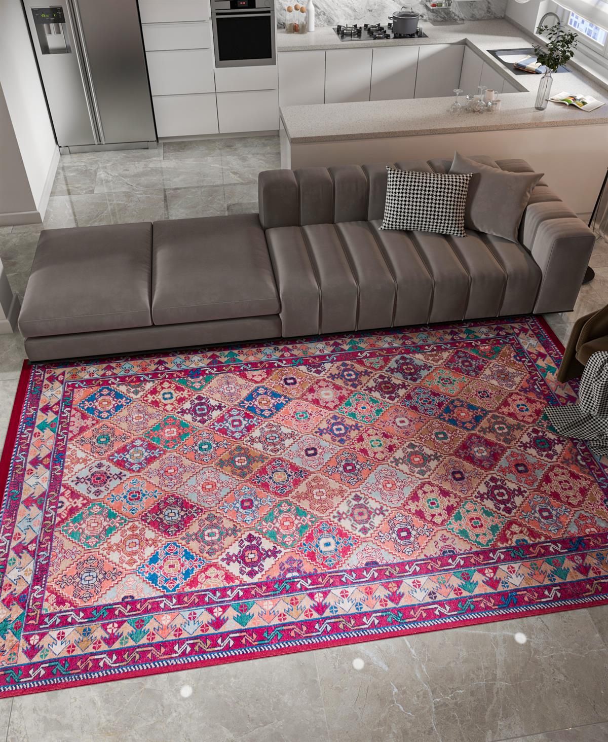 Yıkanabilir Dijital Baskılı Halı Klasik Koleksiyon TRKMN.13