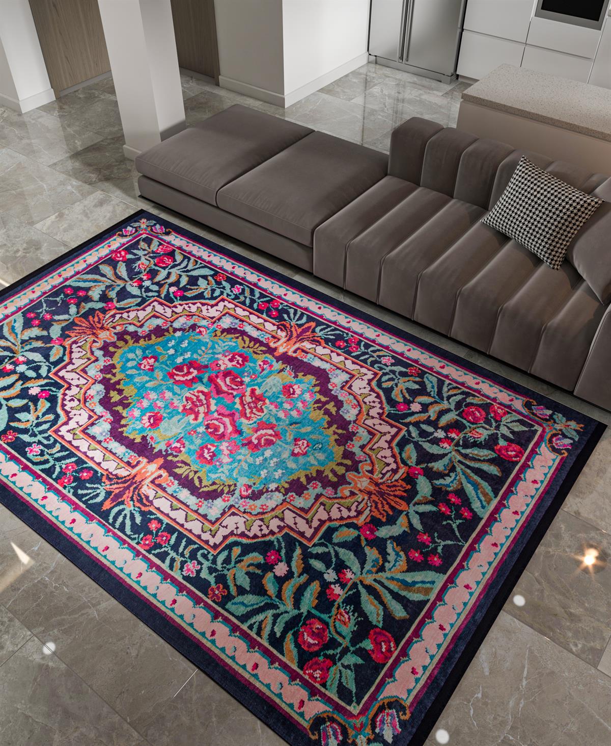 Yıkanabilir Dijital Baskılı Halı Klasik Koleksiyon TRKMN.31