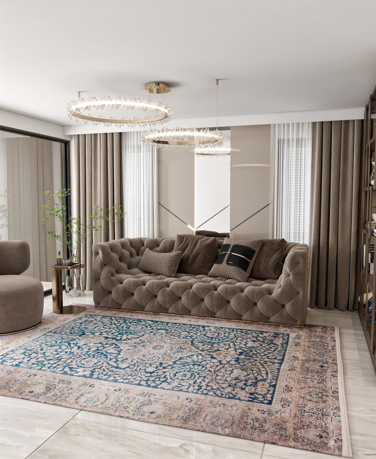 Yıkanabilir Dijital Baskılı Halı Klasik Koleksiyon TRKMN.04