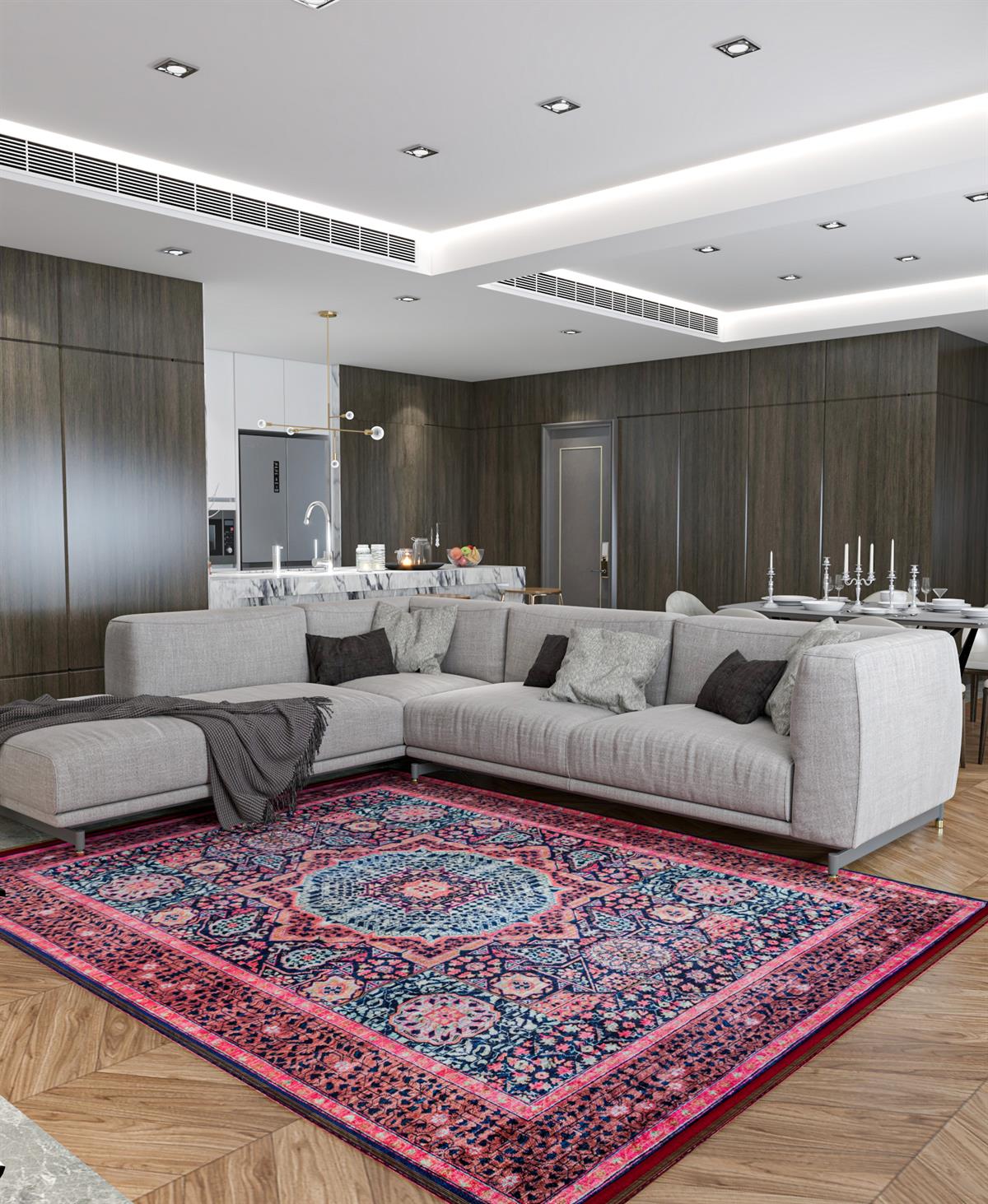 Yıkanabilir Dijital Baskılı Halı Klasik Koleksiyon TRKMN.48