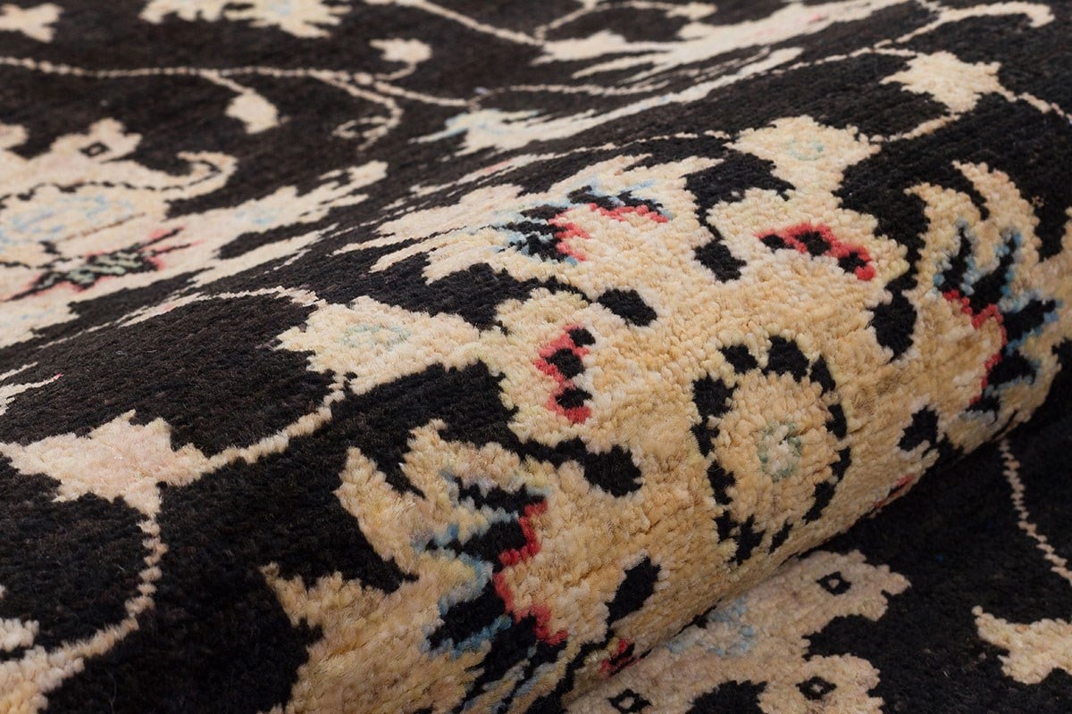 ZIEGLER FARHAN BLACK/IVORY 103x152cm 1.57m2 EL DOKUMA HALISI