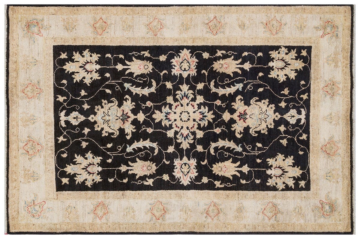 ZIEGLER FARHAN BLACK/IVORY 103x152cm 1.57m2 EL DOKUMA HALISI