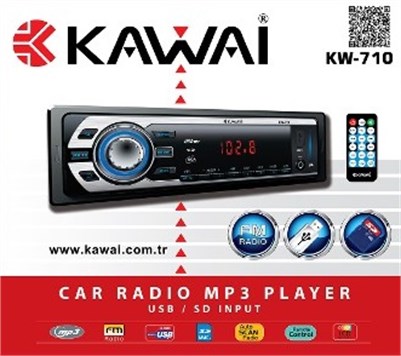 Kawai KW-710 FM Radyo AUX-USB-SD Kart Oto Teyp