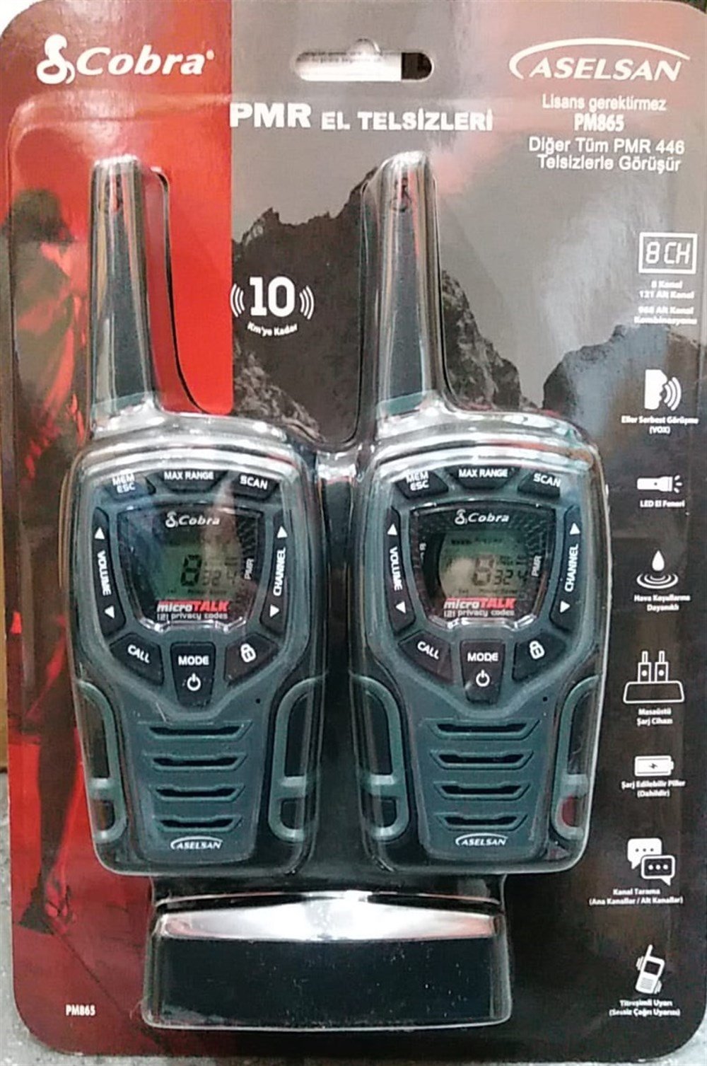 Aselsan Cobra PM865 10Km Titreşimli Pmr El Telsizi
