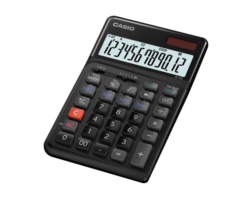 Casio JE-12E-BK 12 Haneli Masaüstü Hesap Makinesi