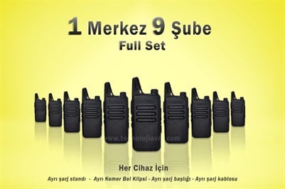 Çaycı Telsizi 1 Merkez 9 Şube Full Set