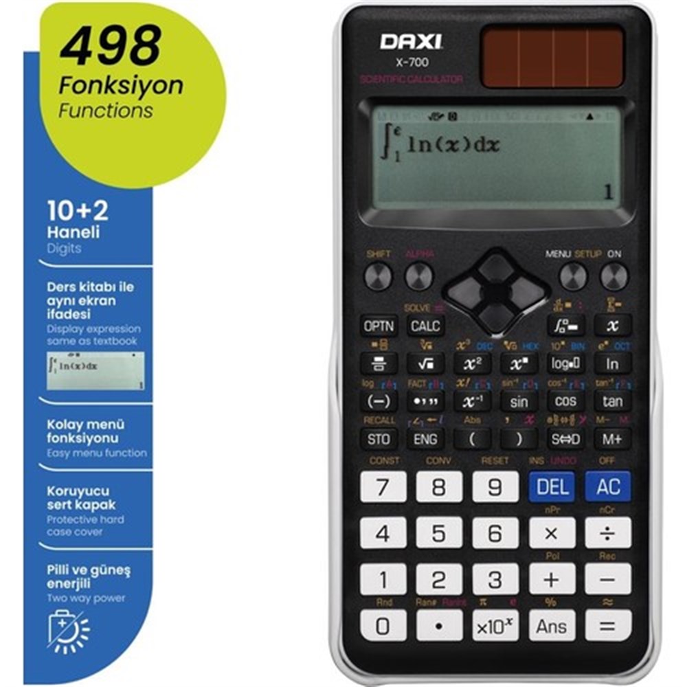 Daxi X-700 498 Fonksiyon Bilimsel Hesap Makinesi