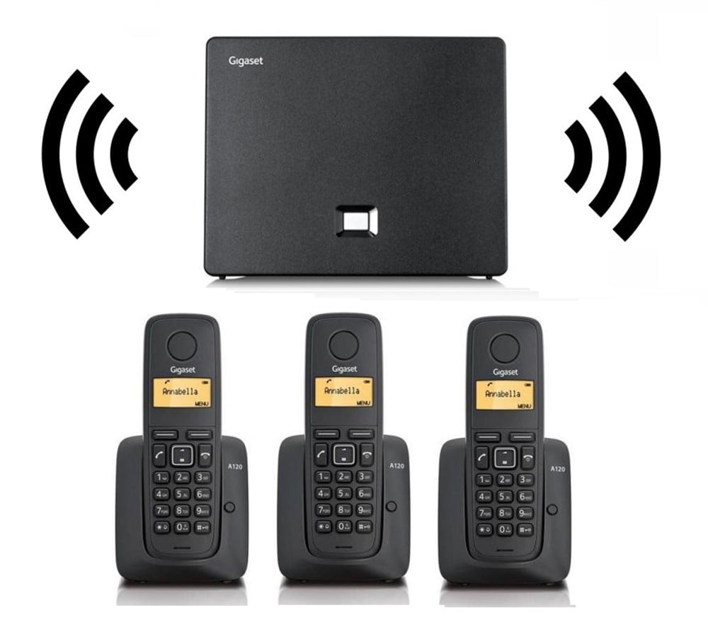 Gigaset 3 Dahili Dect Telsiz Kablosuz Telefon Santrali Siyah