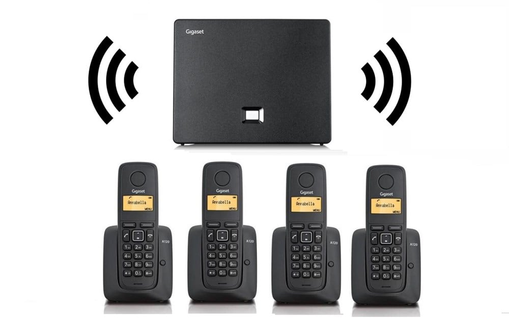Gigaset 4 Dahili Dect Telsiz Kablosuz Telefon Santrali Siyah