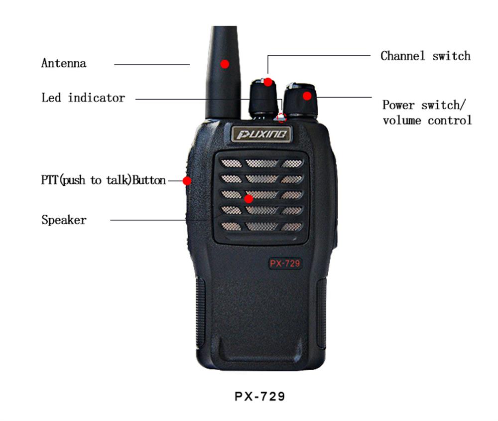 Puxing PX-729 Profesyonel Pmr 446 El Telsizi (Tekli Set)
