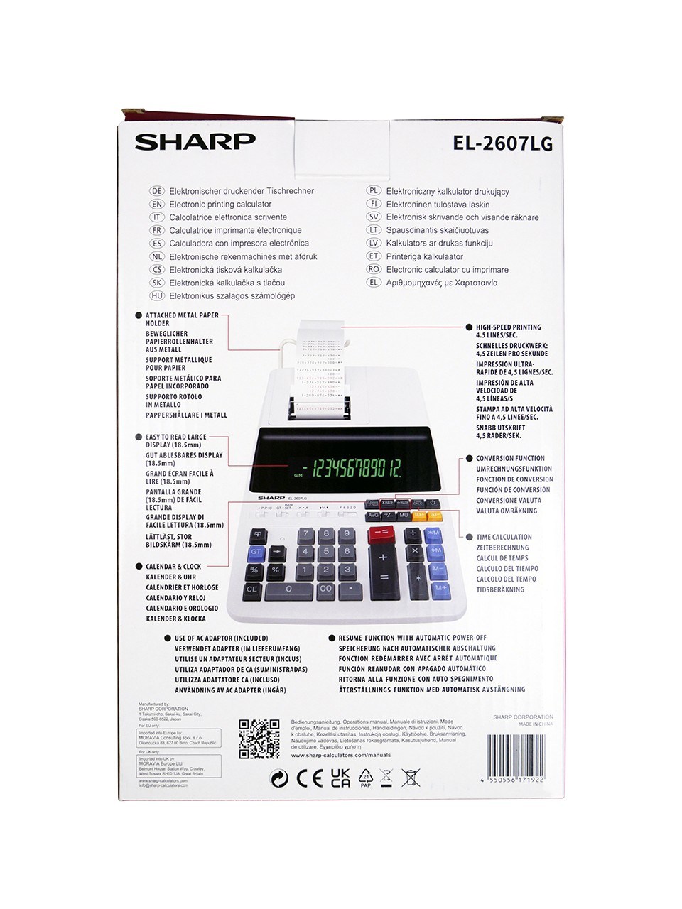 Sharp EL-2607LG 12 Haneli Şeritli Hesap Makinesi