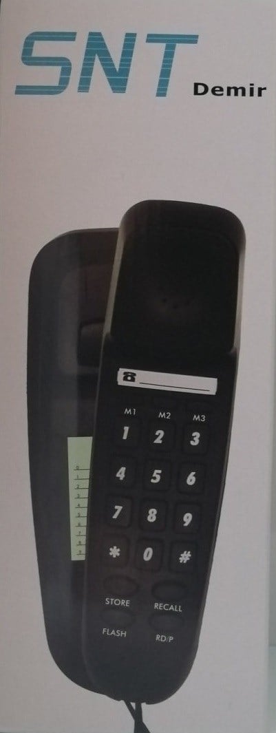 Snt Demir Kablolu Duvar Telefonu Siyah