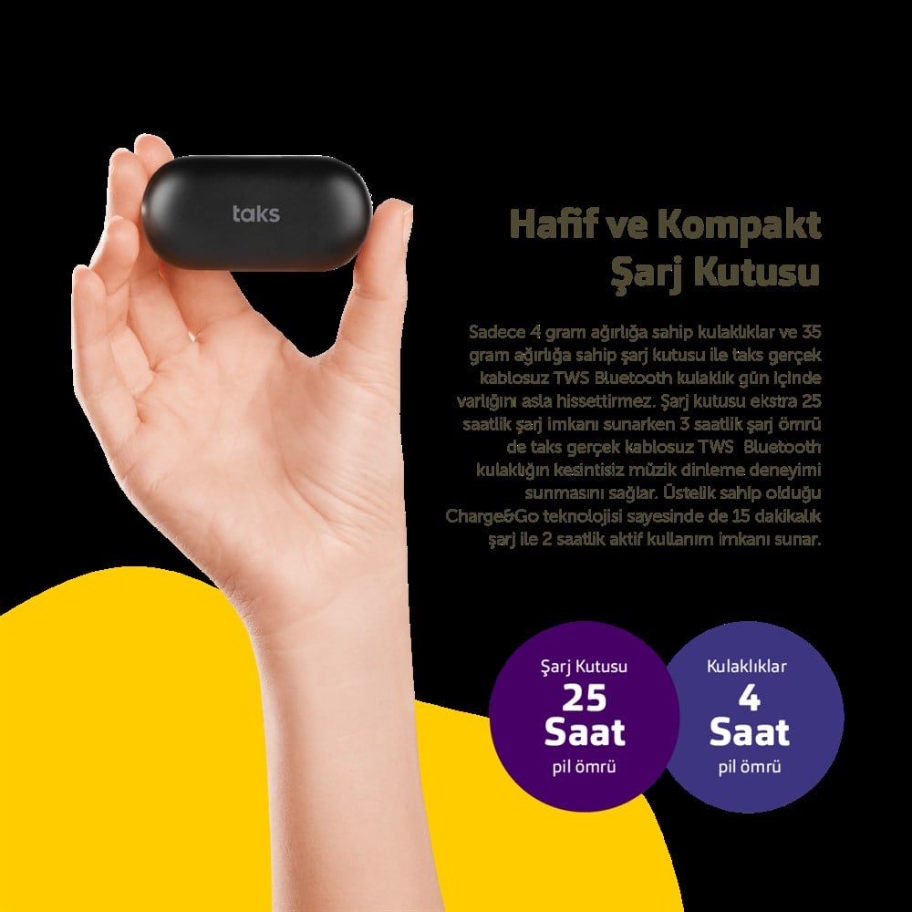Taks 5GK10 TWS Kablosuz Kulak İçi Bluetooth Kulaklık