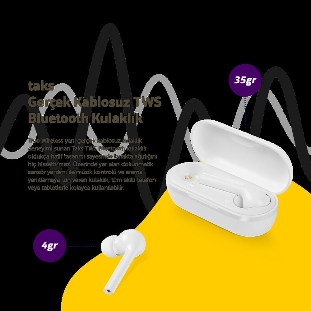 Taks 5GK10 TWS Kablosuz Kulak İçi Bluetooth Kulaklık