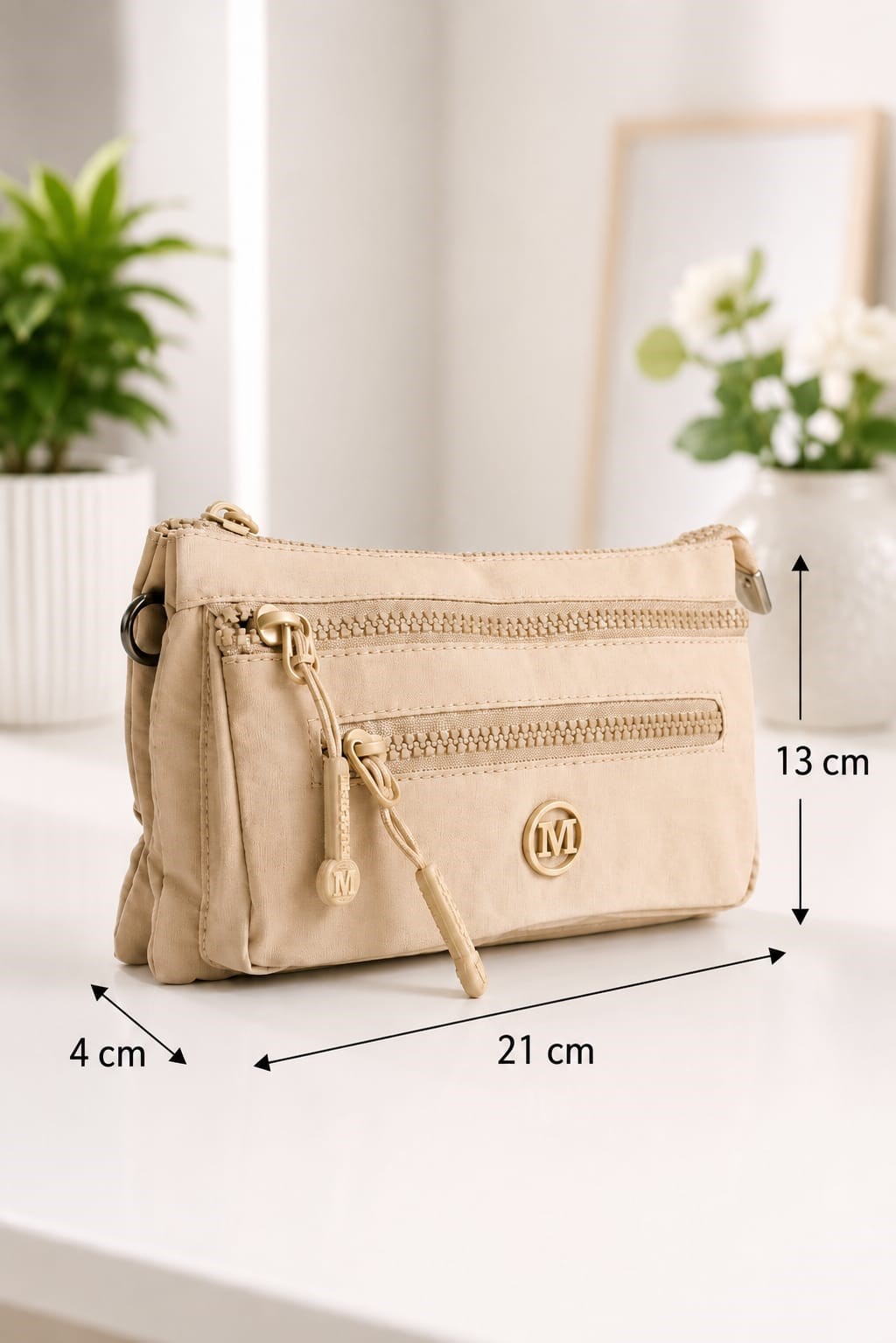 Martella Kipling Kumaş Clutch Çanta M113 Bej