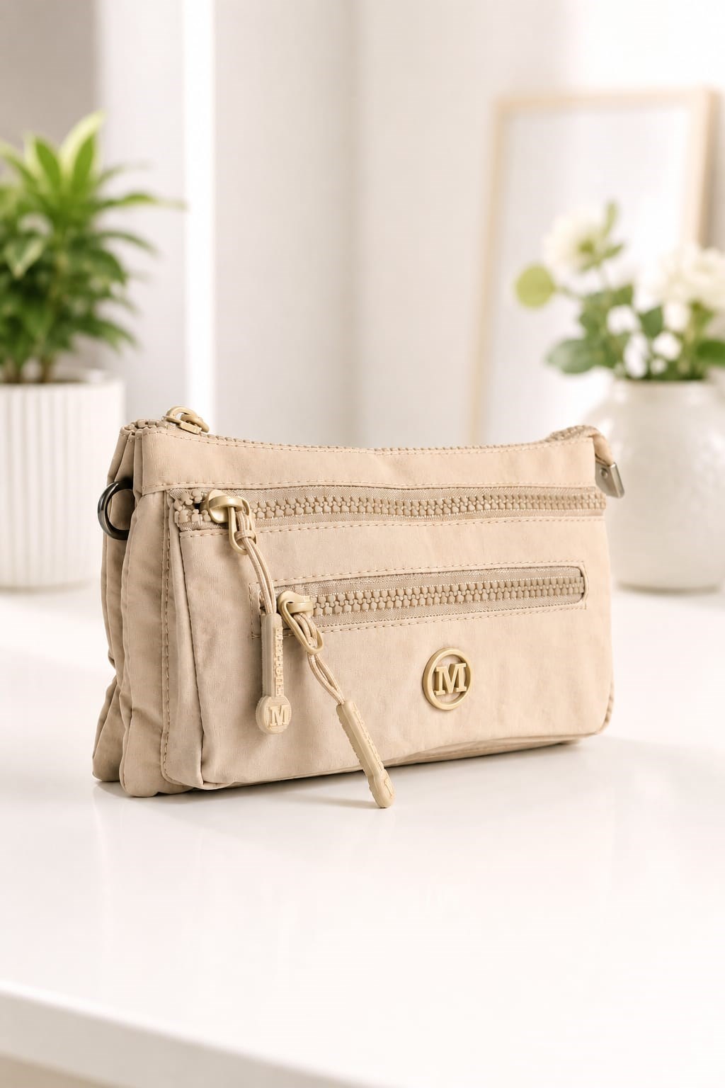 Martella Kipling Kumaş Clutch Çanta M113 Bej