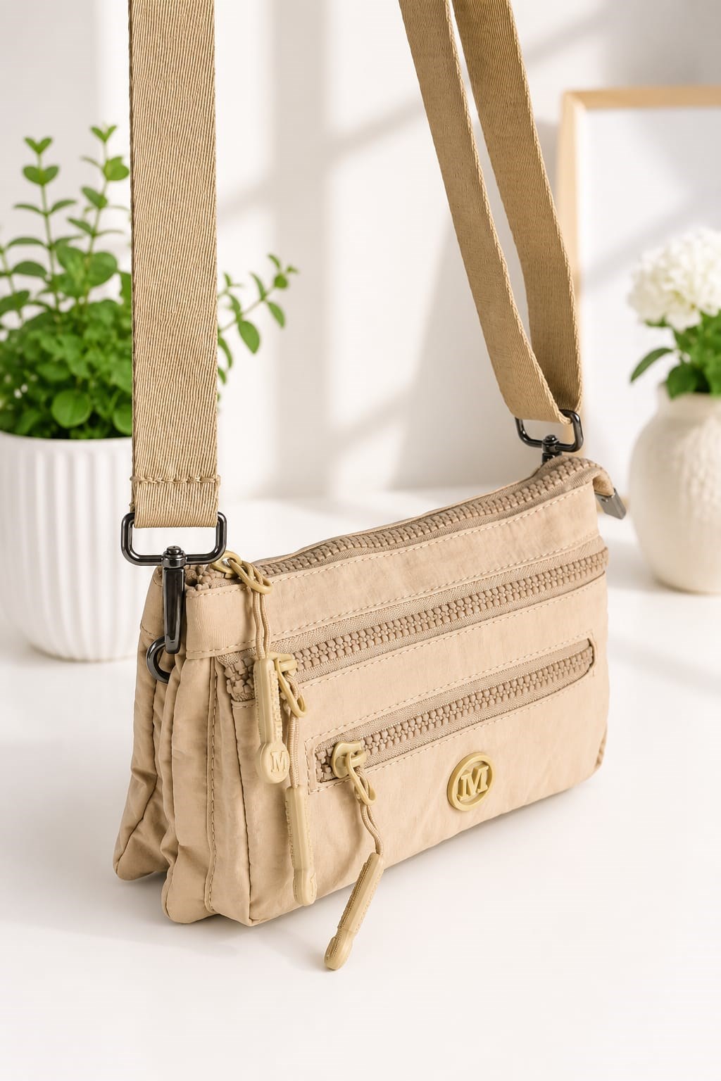 Martella Kipling Kumaş Clutch Çanta M113 Bej