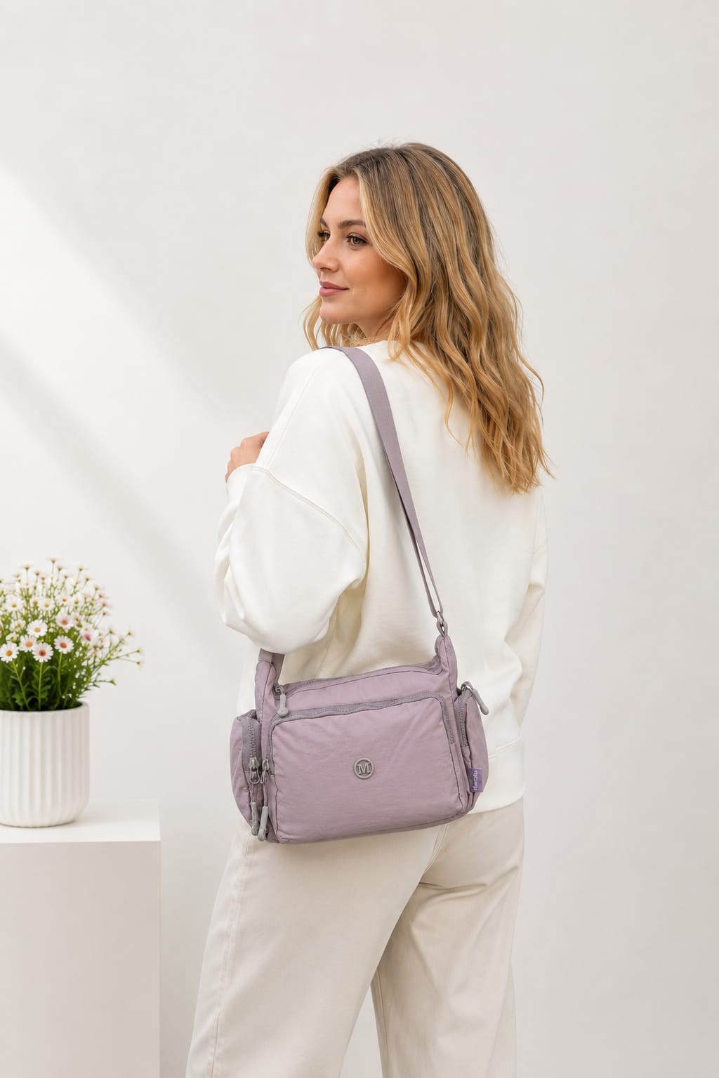 Martella Kipling Kumaş Postacı Çanta M17 Pembe