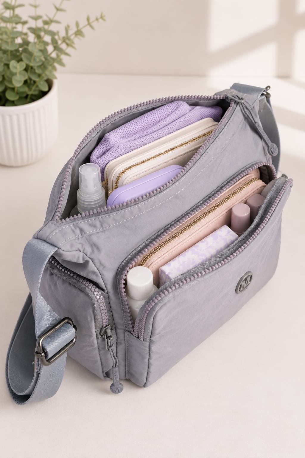 Martella Kipling Kumaş Postacı Çanta M17 Gri