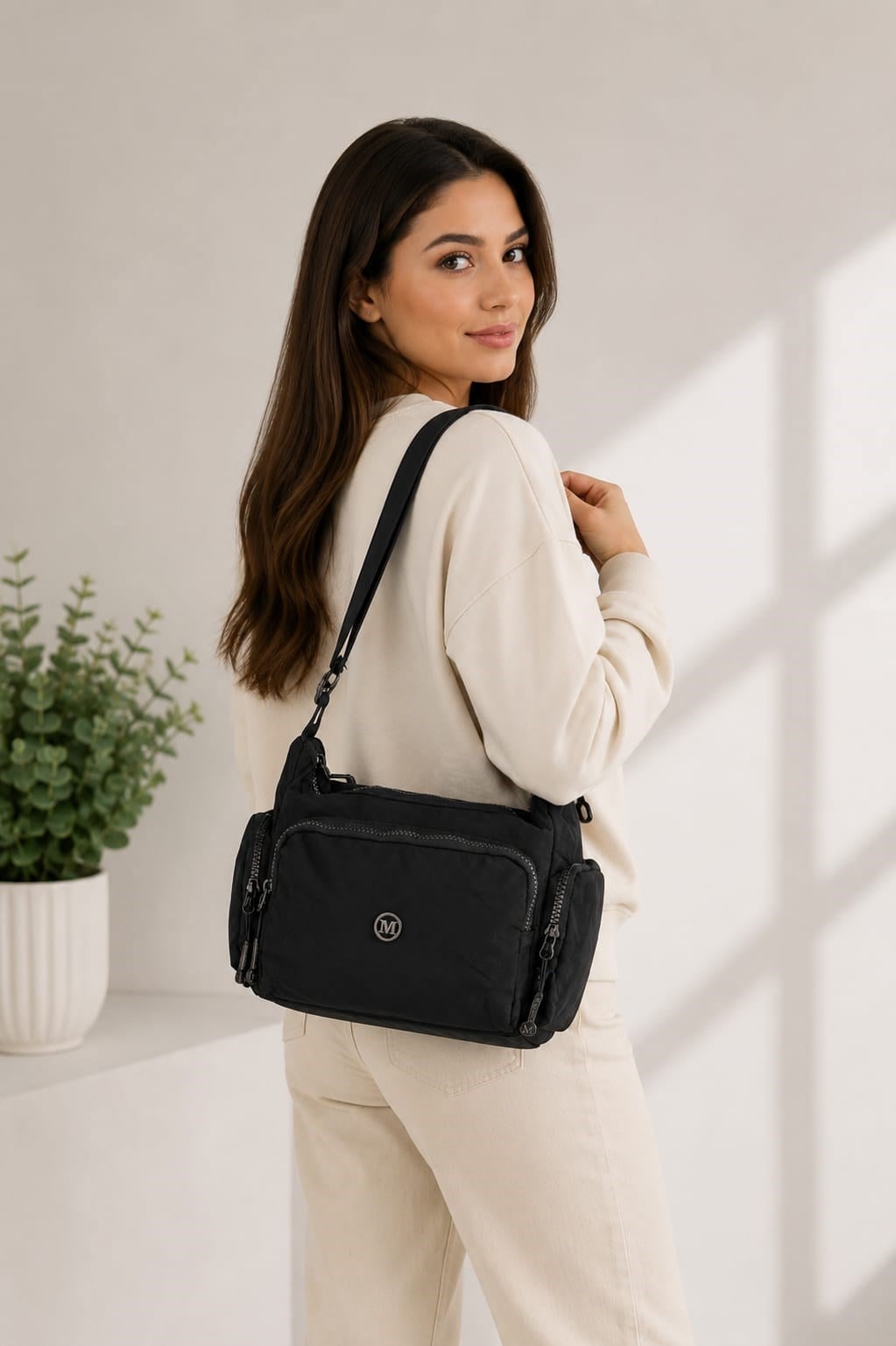 Martella Kipling Kumaş Postacı Çanta M17 Siyah