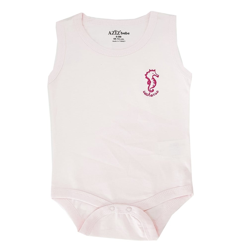 Aziz Bebe Kız Bebek 3 Lü Kırmızı-Pembe-Beyaz Zıbın - Çıt Çıtlı Badi-1700