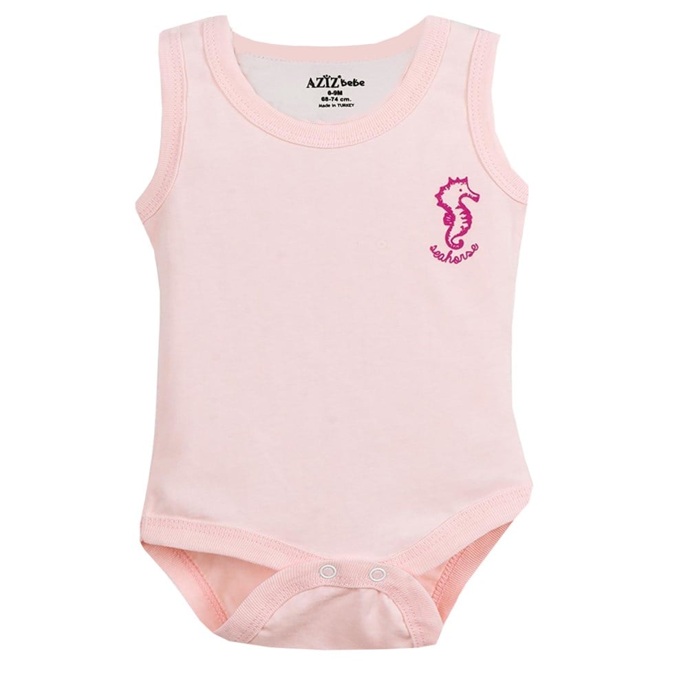 Aziz Bebe Kız Bebek 3 Lü Kırmızı-Pembe-Beyaz Zıbın - Çıt Çıtlı Badi-1700