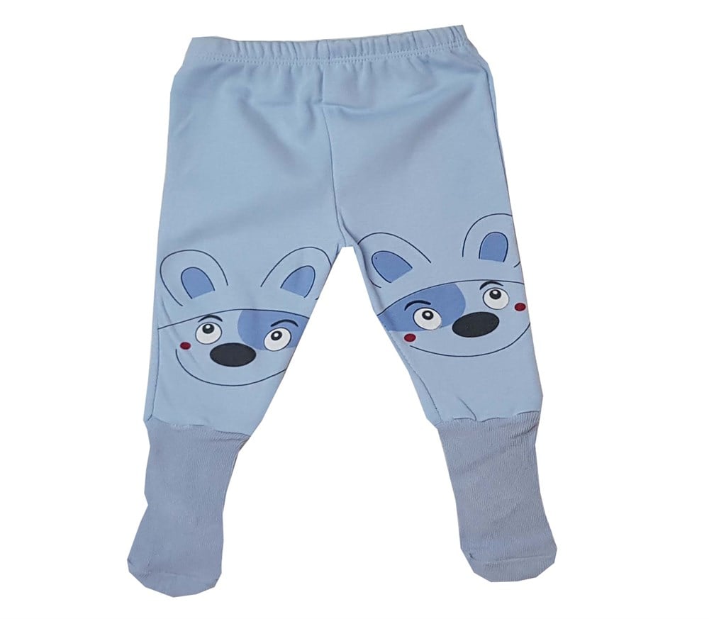 Cantaz Kendinden Çoraplı Erkek Bebek Pantolon - Pijama