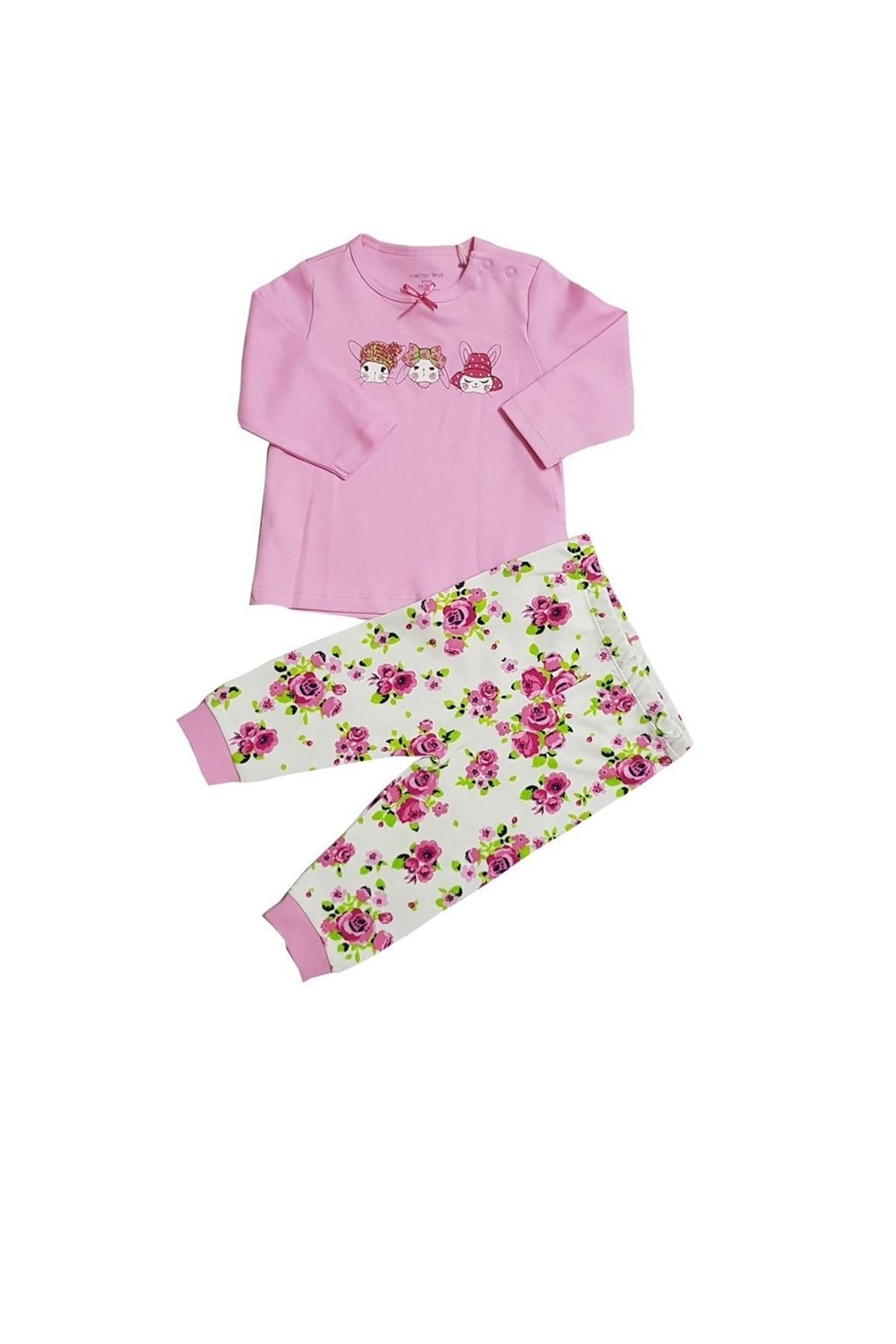 Mother Love Cemre Pembe Kız Bebek Pijama Takımı