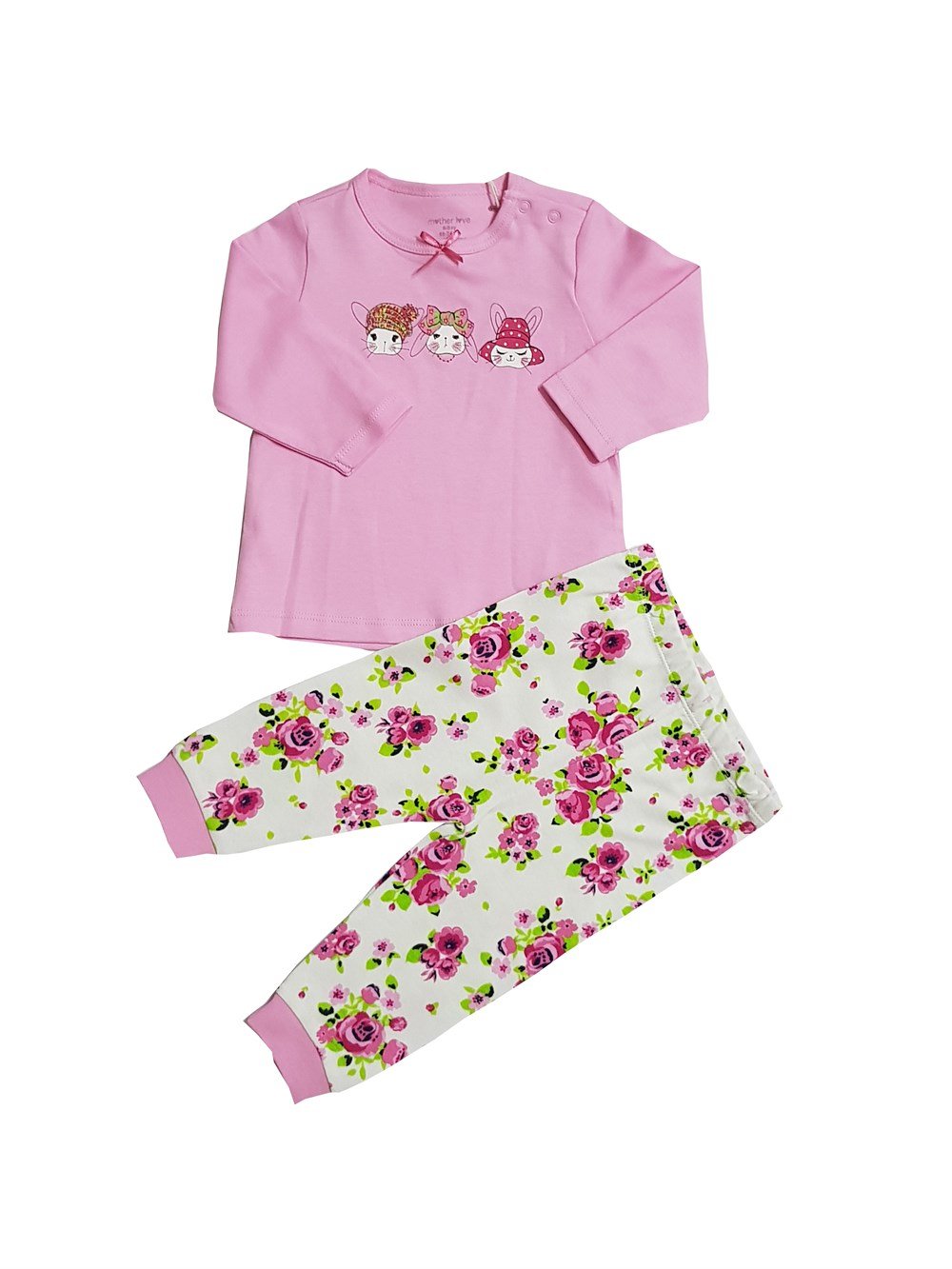 Mother Love Pembe Kız Bebek Pijama Takımı