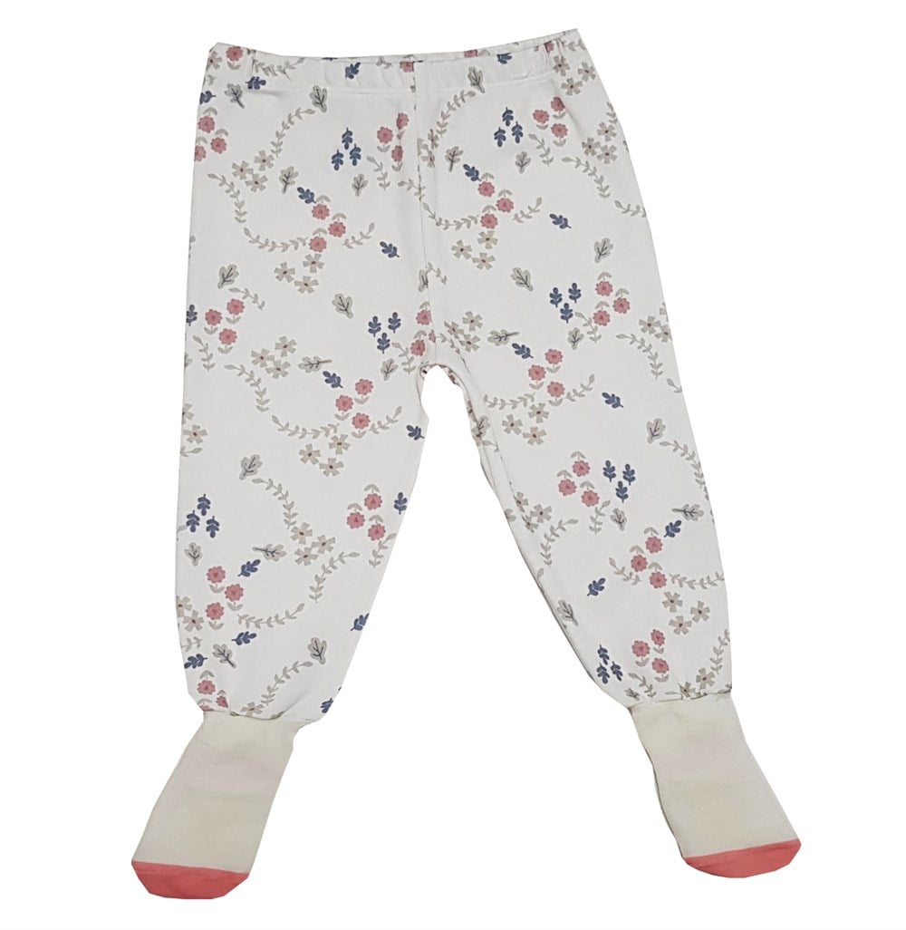 Unisex Naturel Kız-Erkek Bebek Çocuk Ekru Kendinden Çoraplı Tek Alt