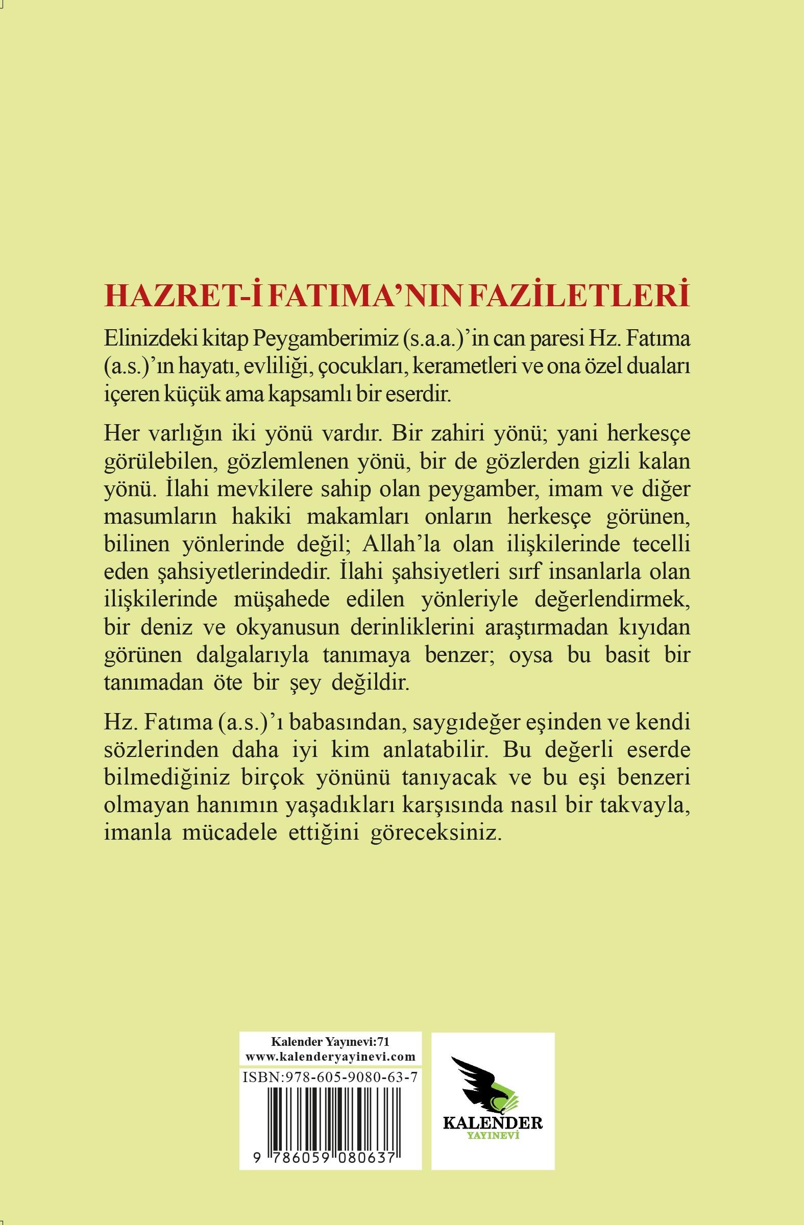 Hazret-i Fatıma'nın Faziletleri