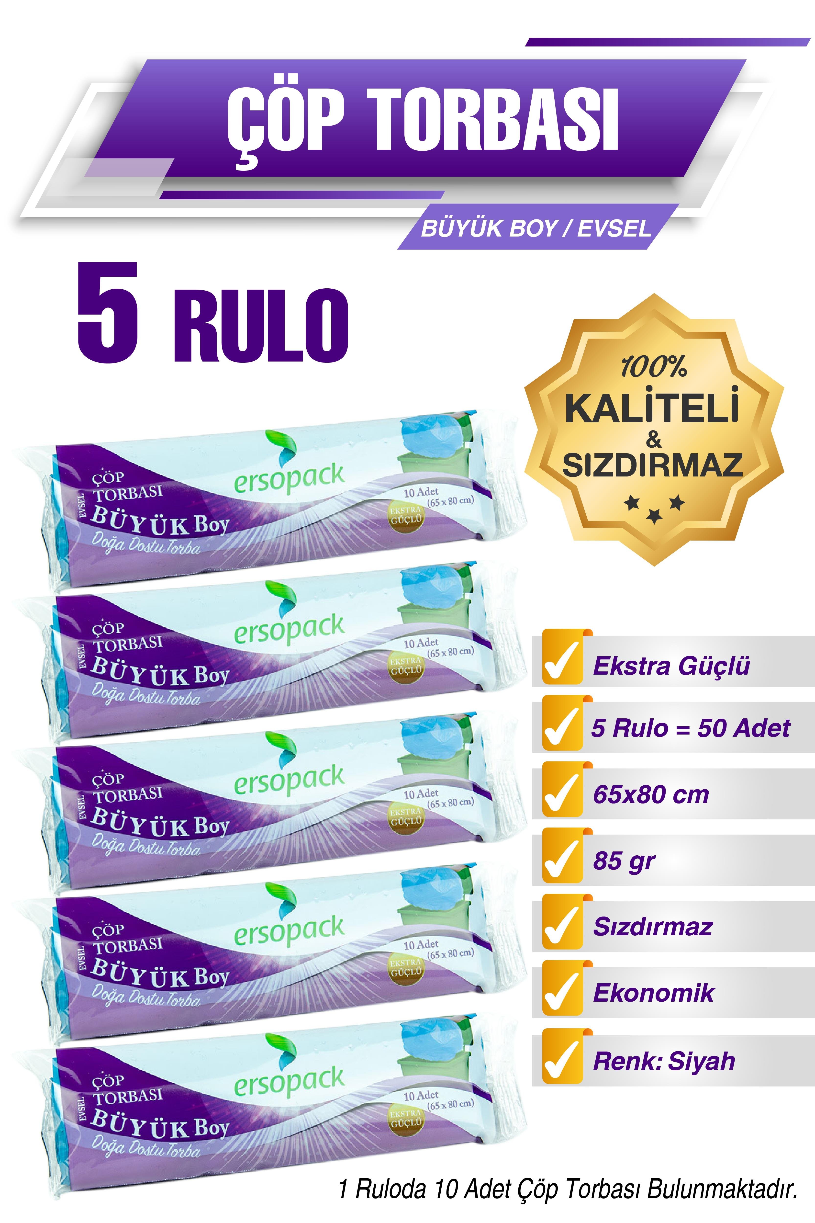 Ermet Ersopack Büyük Boy Çöp Torbası 5 Rulo