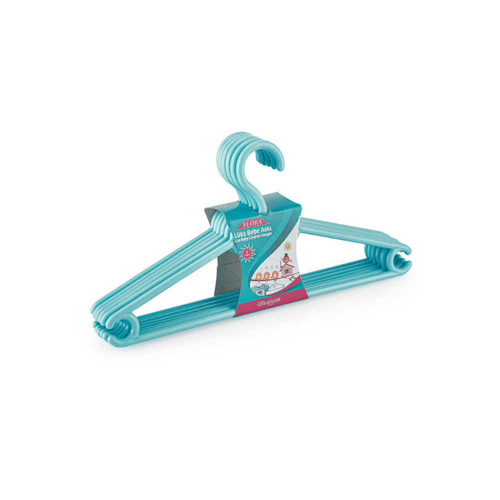 Flora F135 Lüks Bebek Elbise Askısı 6'lı Asorti