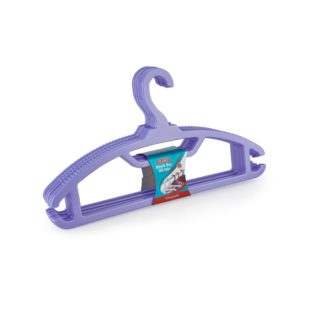 Flora F168 Büyük Stil Elbise Askısı 6'lı Asorti