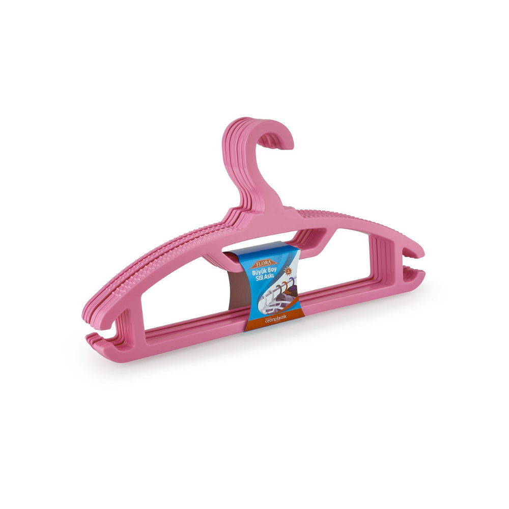 Flora F168 Büyük Stil Elbise Askısı 6'lı Asorti