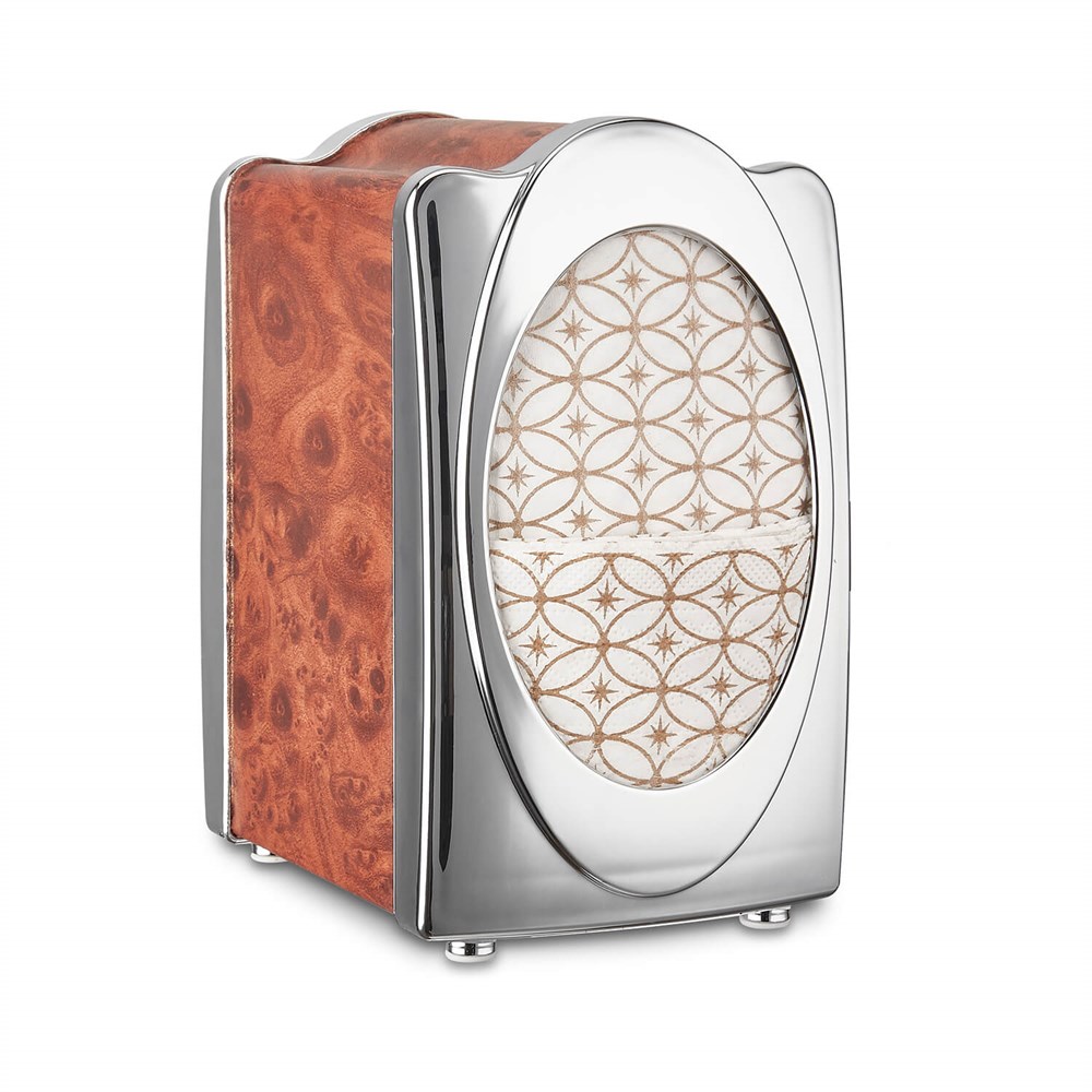 Flosoft F152 Fantastik Peçetelik Dikey Ahşap-Krom