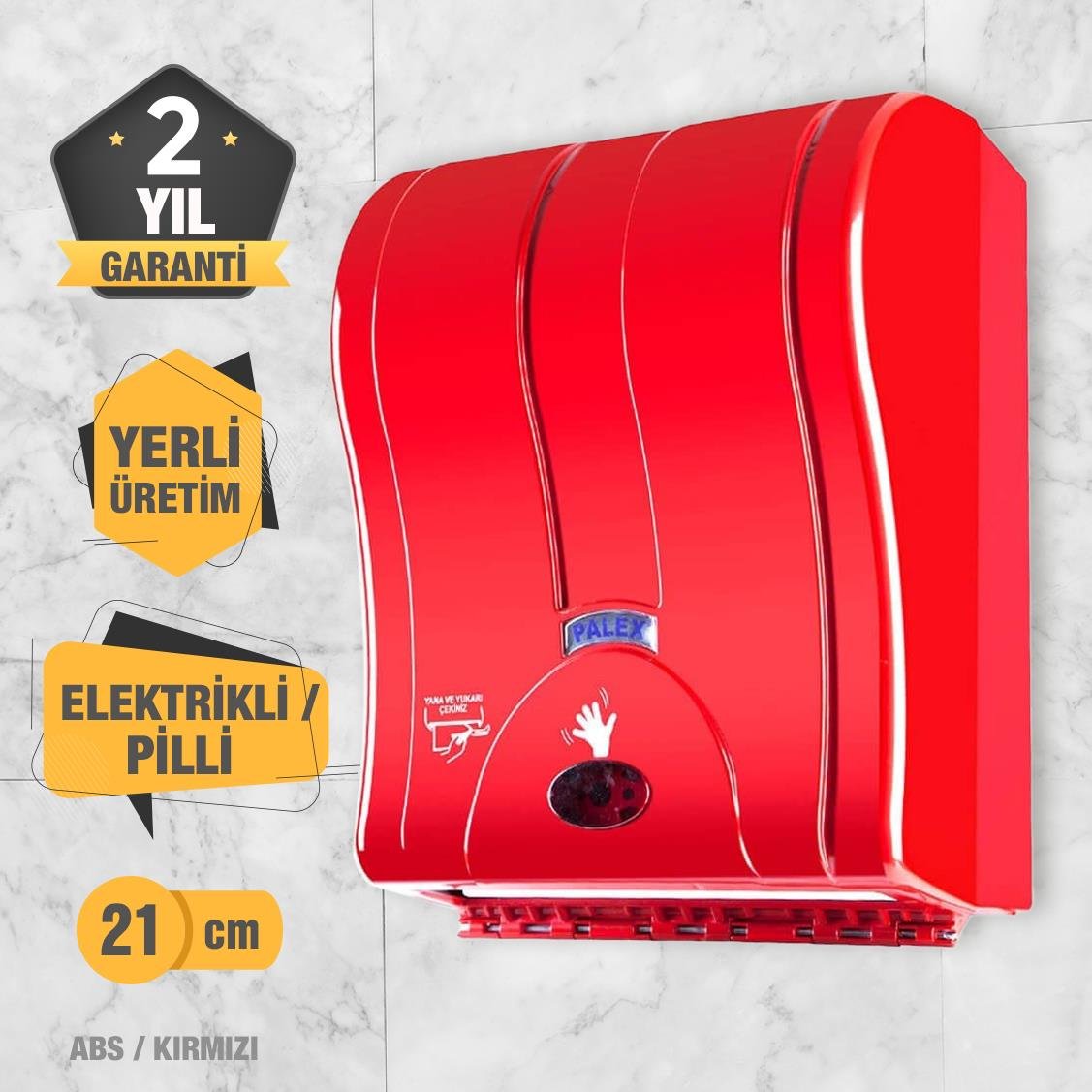 Palex 3491-B Prestij Otomatik Havlu Dispenseri 21 CM Kırmızı