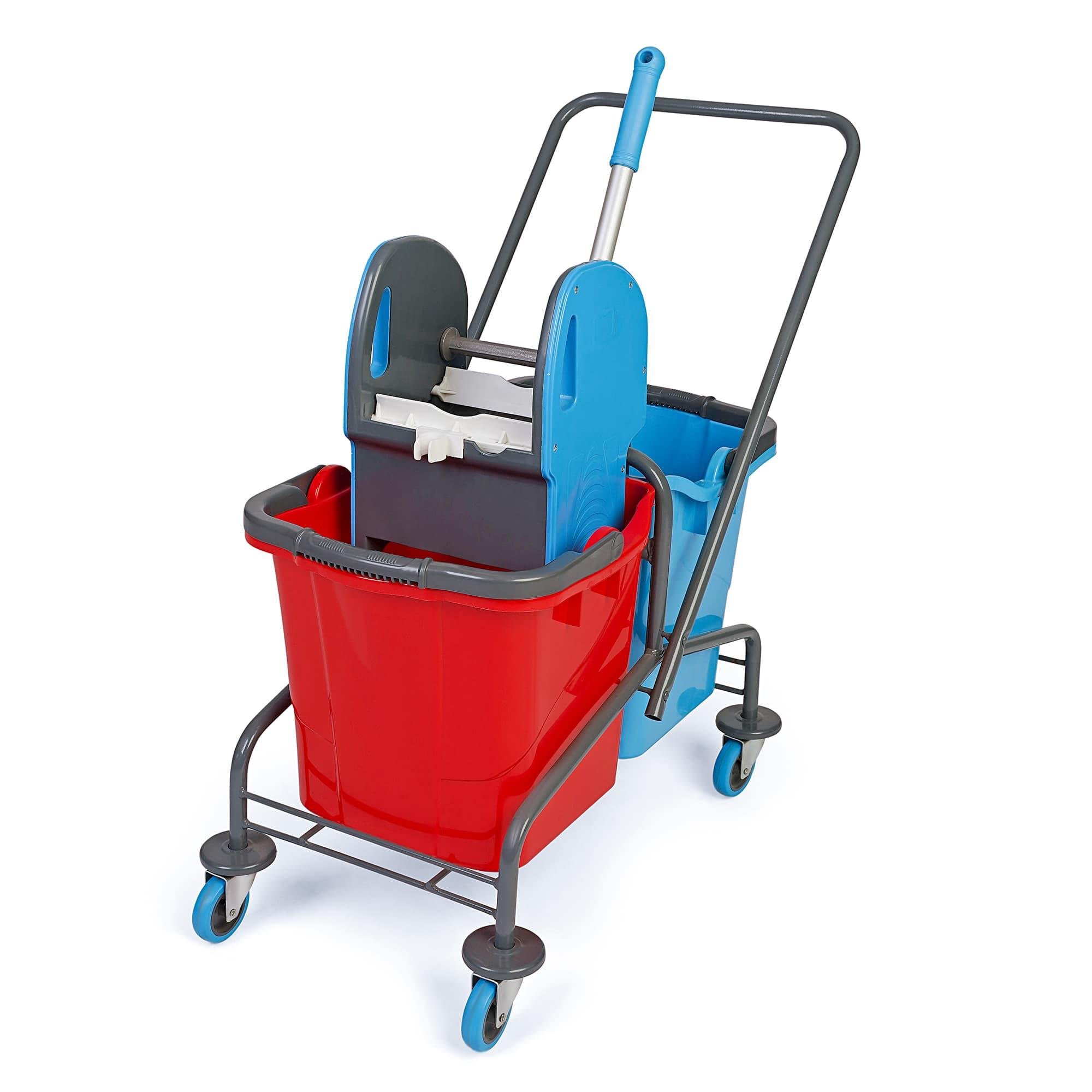 Üçtem CK754 Çift Kovalı Plastik Presli Metal Boyalı Taşıyıcılı Temizlik Seti 2x25 LT