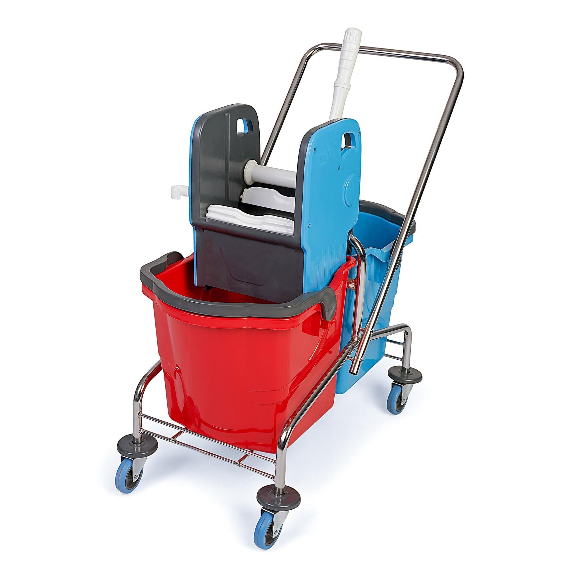 Üçtem CK762 Çift Kovalı Plastik Presli Krom Taşıyıcılı Temizlik Seti 2x25 LT