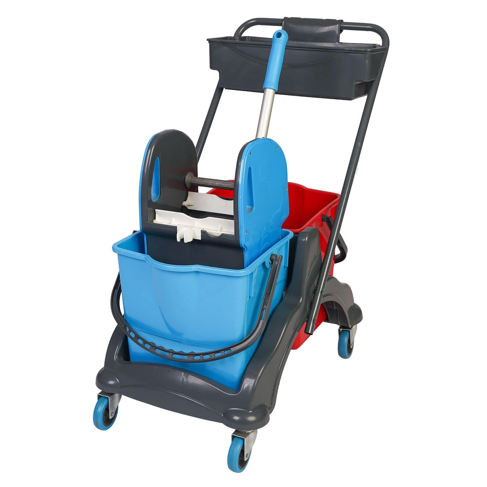 Üçtem CK771 Çift Kovalı Plastik Presli Plastik Taşıyıcılı Temizlik Seti 2x18 LT