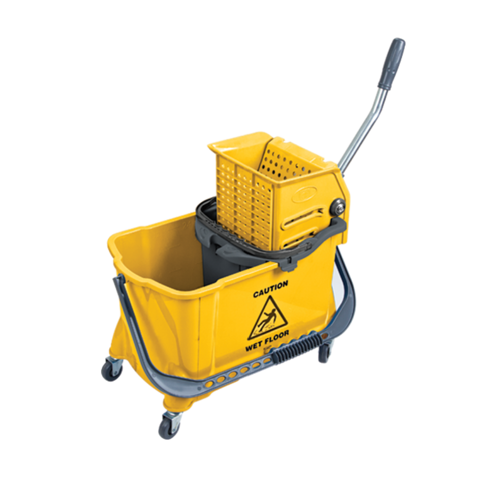 Üçtem HTS730 Çift Kovalı Plastik Presli Tekerli Temizlik Seti 24+10 LT