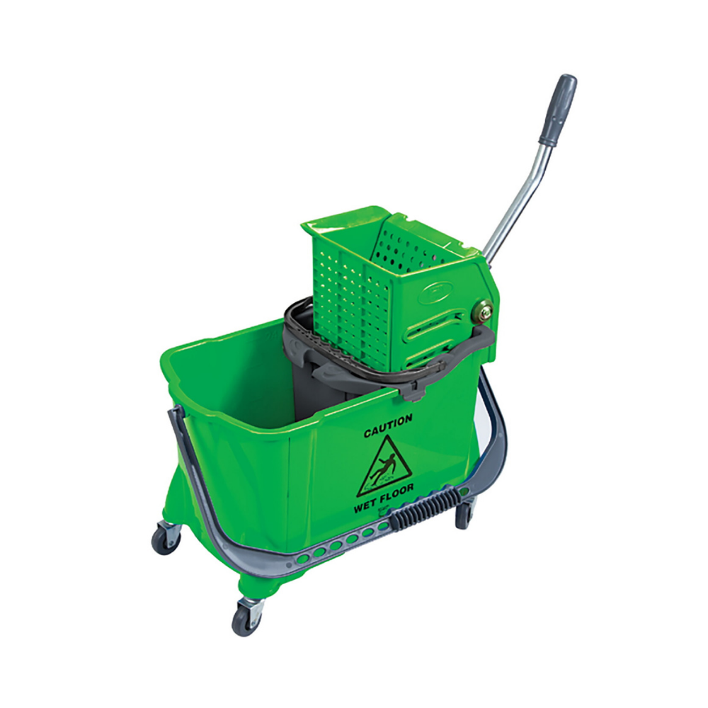 Üçtem HTS730 Çift Kovalı Plastik Presli Tekerli Temizlik Seti 24+10 LT