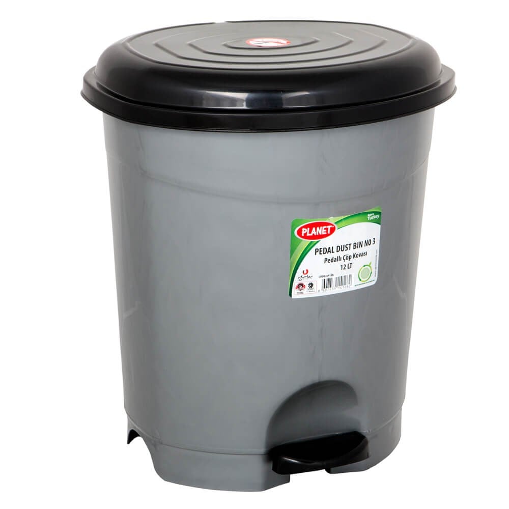 Uğurlar UP026 Pedallı 12 LT Çöp Kovası Metalik