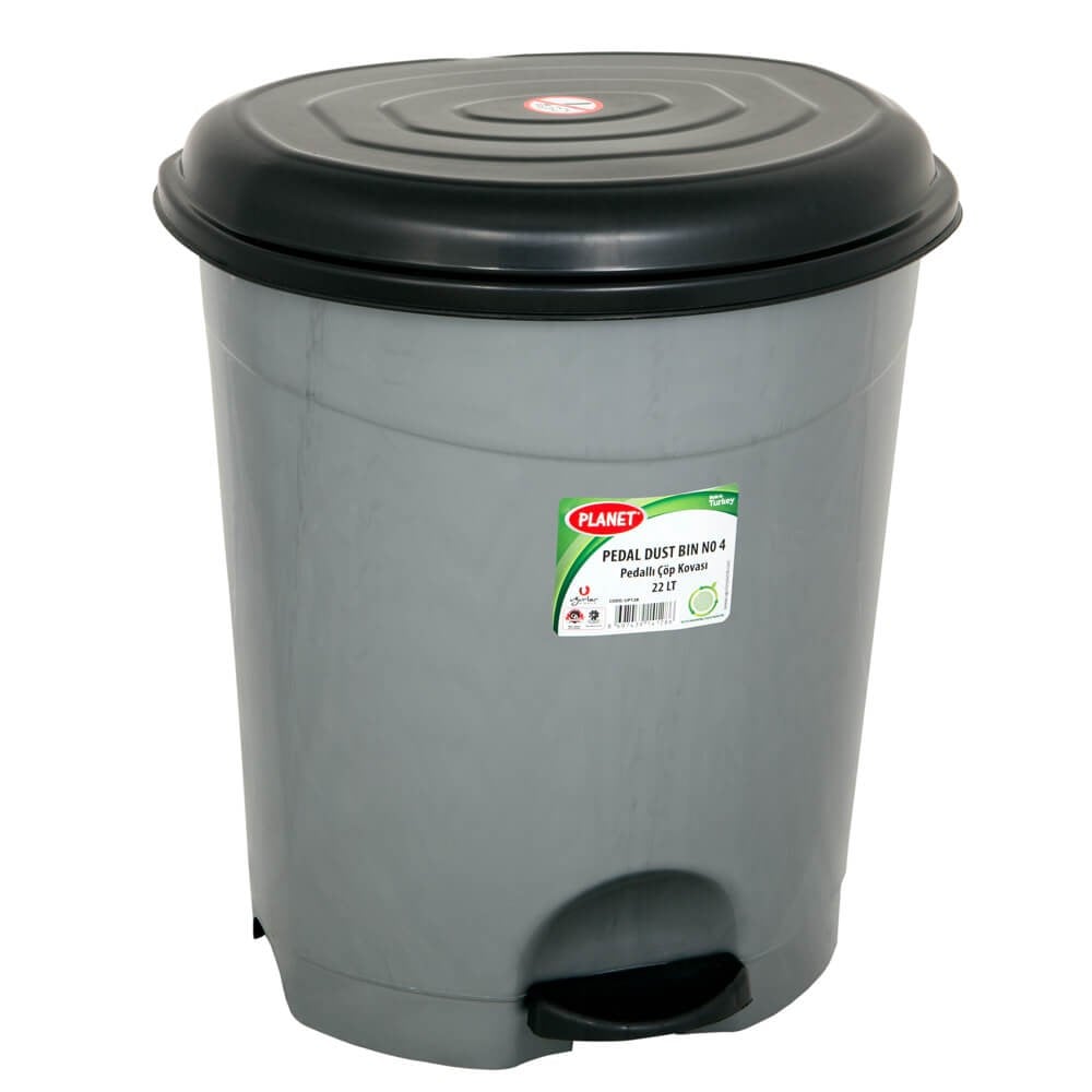 Uğurlar UP028 Pedallı 22 LT Çöp Kovası Metalik