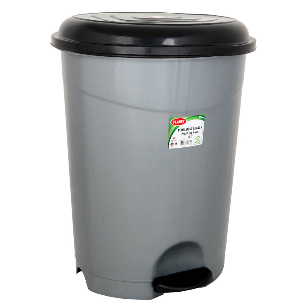 Uğurlar UP030 Pedallı 50 LT Çöp Kovası Metalik