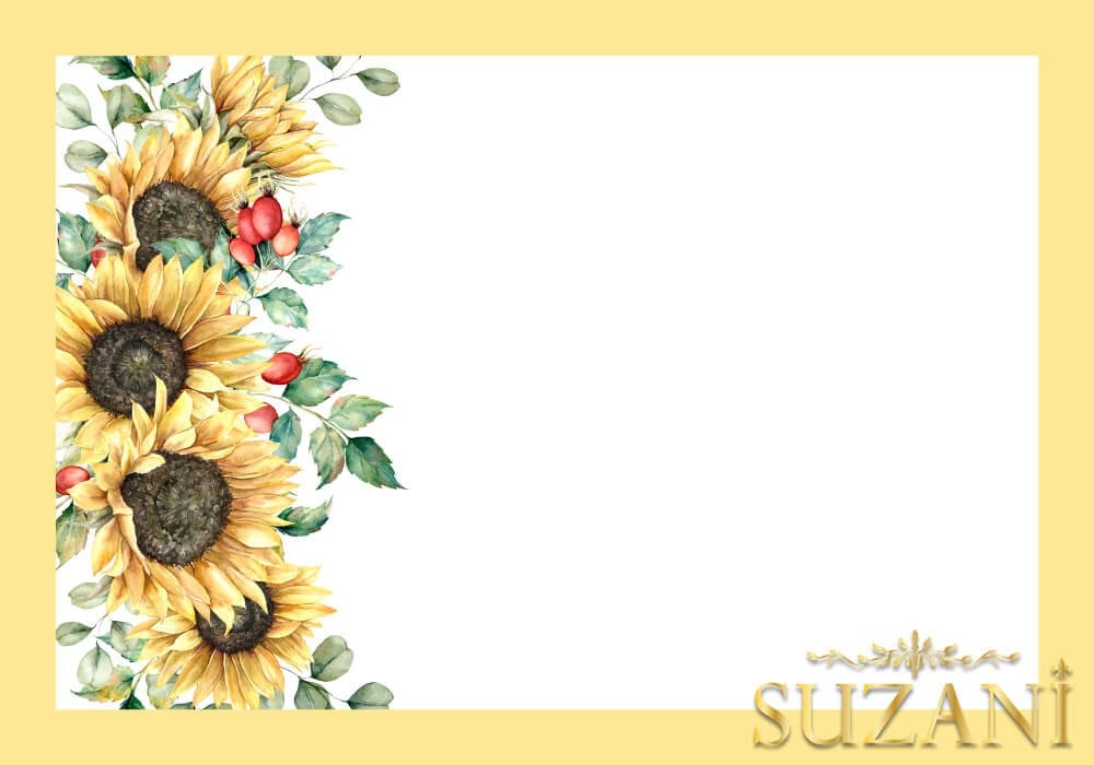  Ayçiçeği Desenli 3'lü Amerikan Servisi Kumaşı