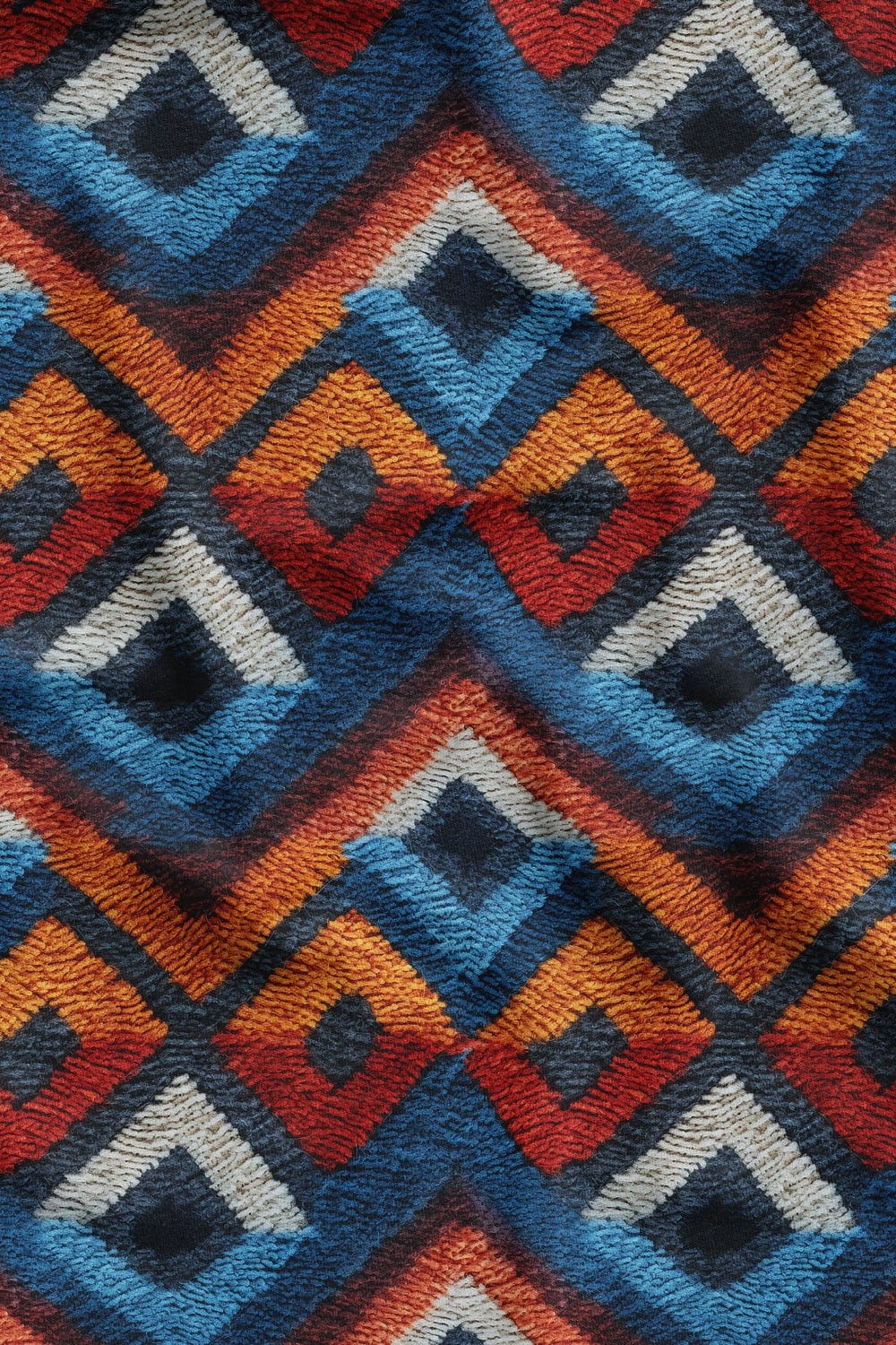 3D Etnik Kilim Desenli Dijital Baskılı Kumaş