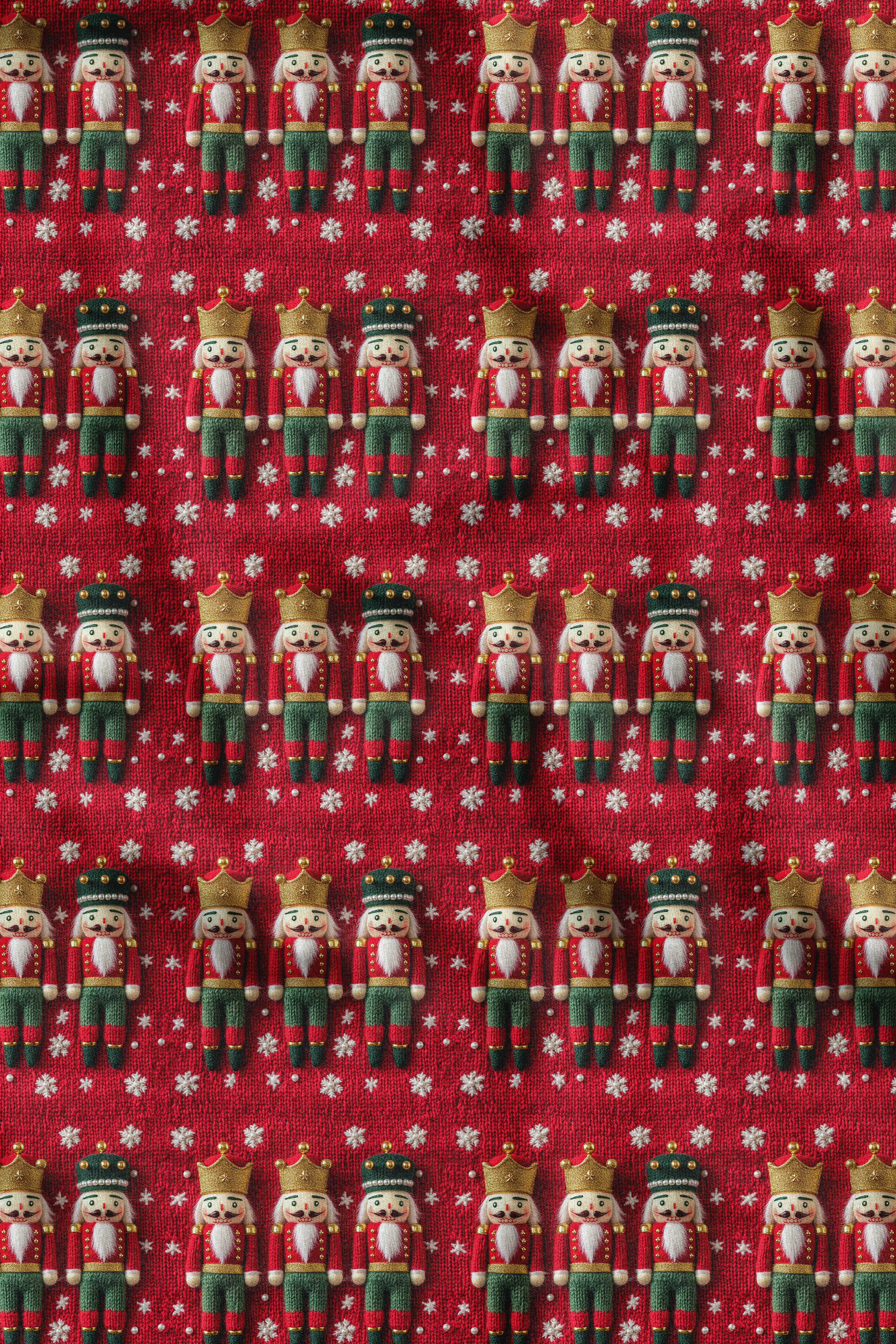 3D Yılbaşı Kurşun Asker Desenli Dijital Baskılı Kumaş