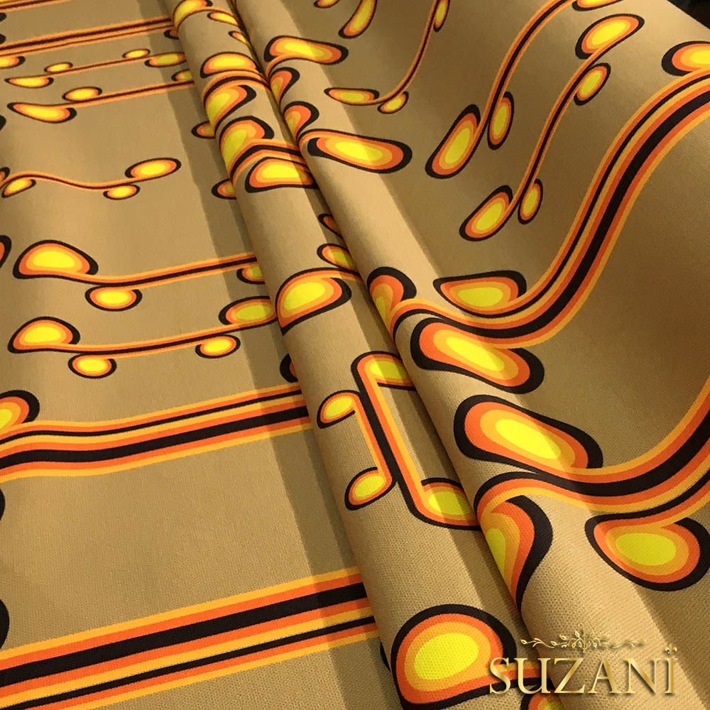 60'lar Vintage Desenli Kumaş